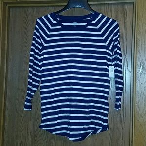 Old Navy blue and white striped top